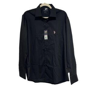 ⭐️ NWT- Polo Assassin black long-sleeve slim-fit stretch button-down shirt- LRG